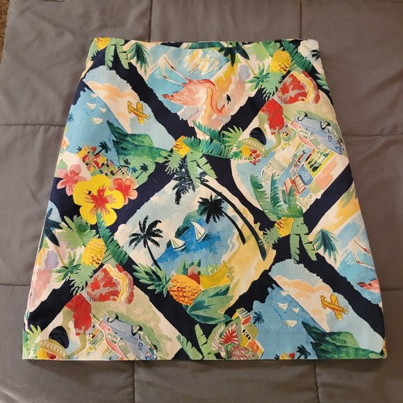 Talbots Dresses & Skirts - Talbots Tropical Print Mini Skirt Hawaii Flamingo EUC Size 2P